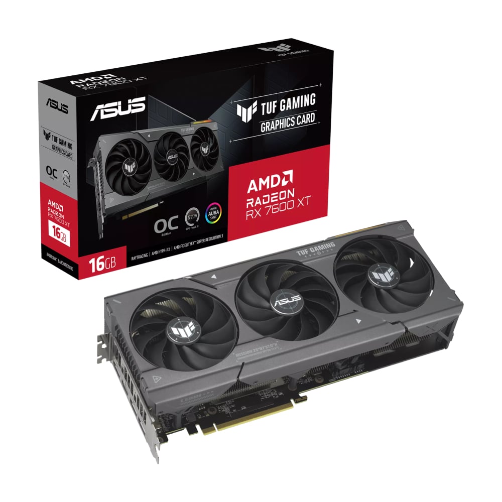 Video card ASUS TUF Gaming Radeon RX 7600 XT OC Edition, 16 GB, black