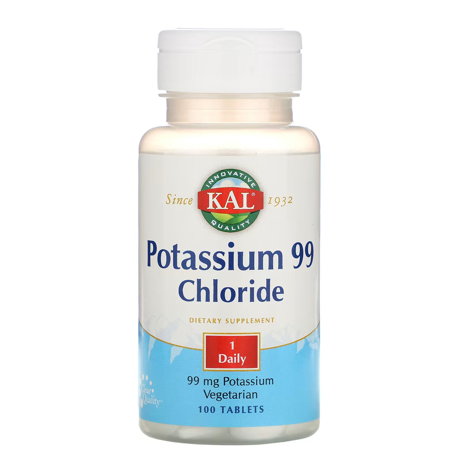 KAL, Potassium Chloride 99.99 mg, 100 tablets