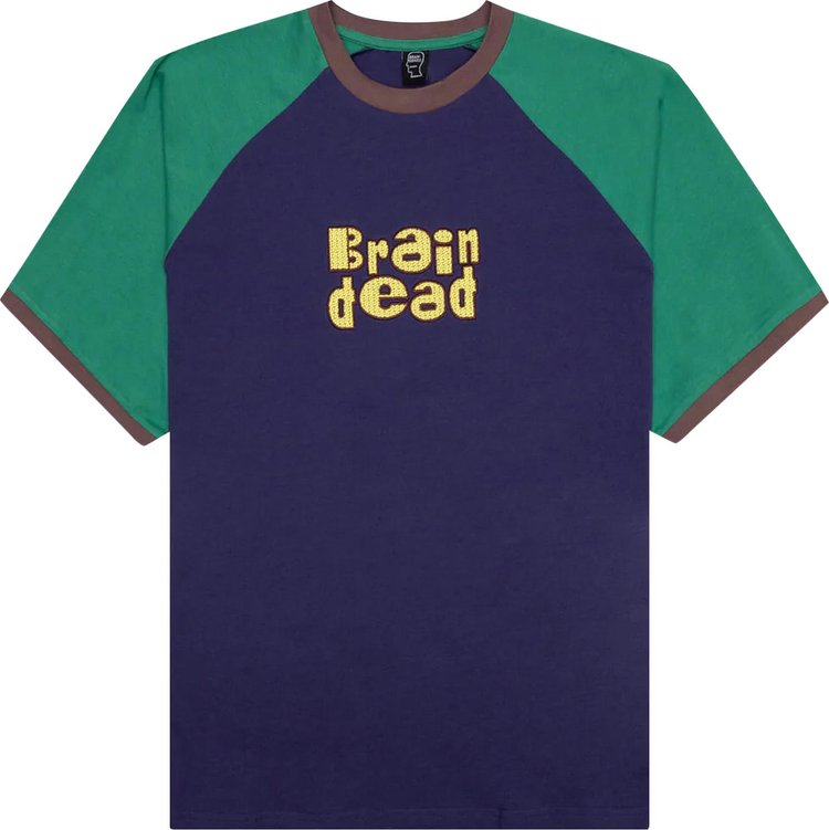 Brain Dead Field Raglan Tee 'Navy', blue