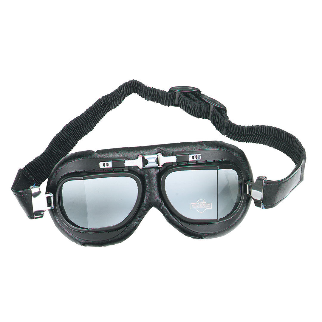 Booster Mark 4 Motorcycle Goggles with Logo, Black