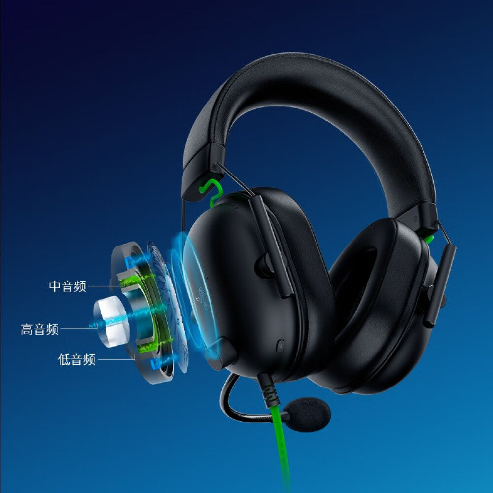 Gaming headset Razer Whirlwind Shark V2 with microphone, black