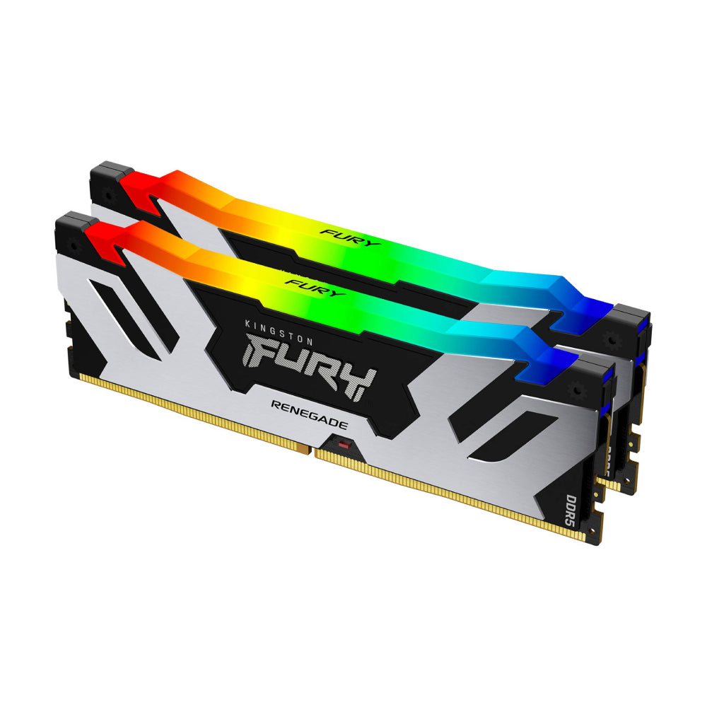 ذاكرة الوصول العشوائي Kingston Fury Renegade RGB، 32 جيجابايت DDR5 (2x16 جيجابايت)، 8000 ميجا هرتز، KF580C38RSAK2-32، أسود