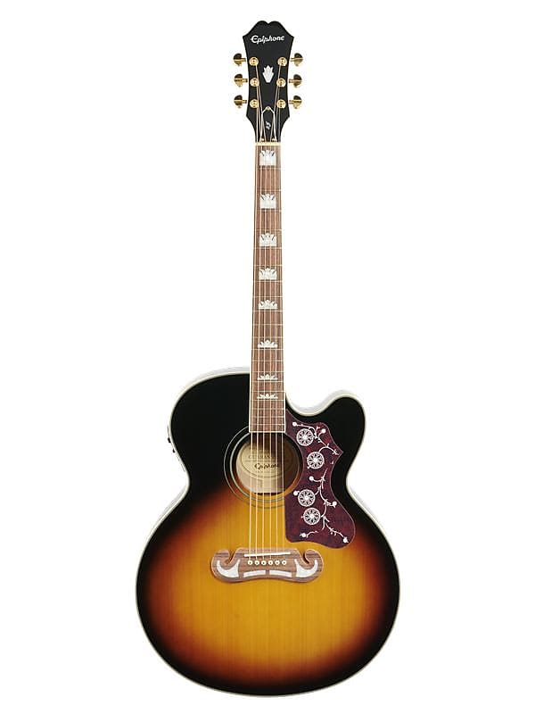 جيتار كهربائي صوتي جامبو Epiphone EJ200CE مقطوع من Sunburst EEJ2 VA