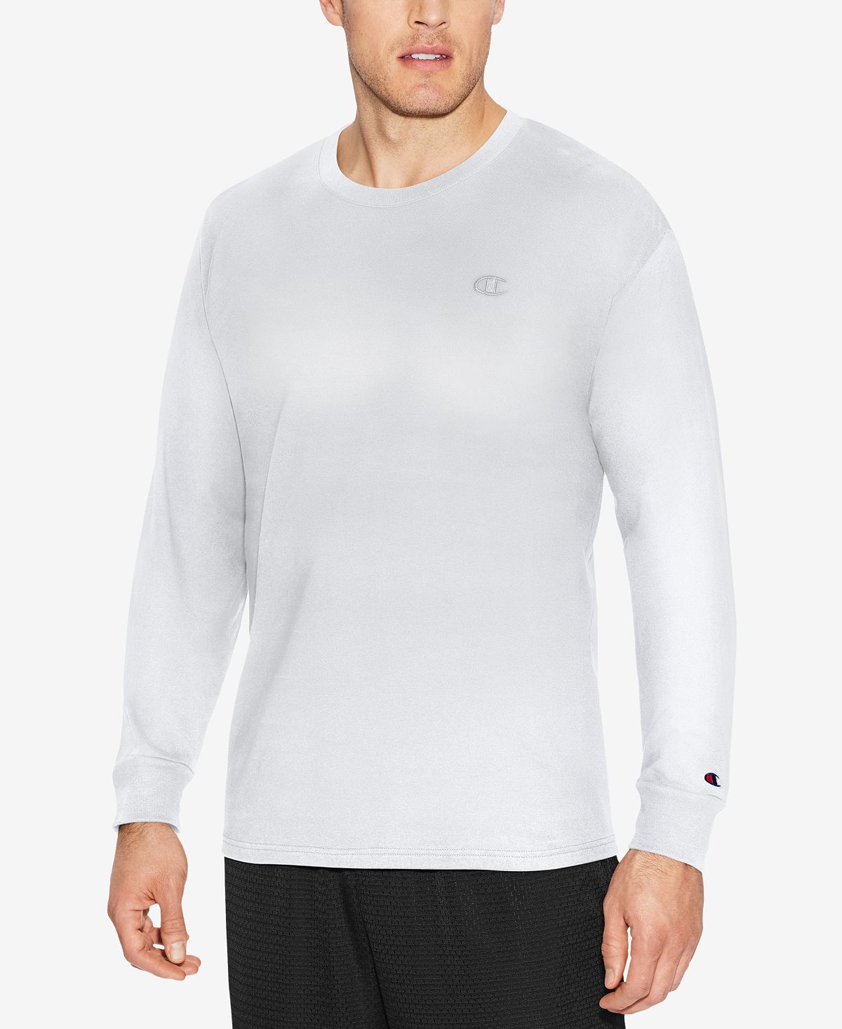 Champion Men's Long Sleeve Jersey T-Shirt, White