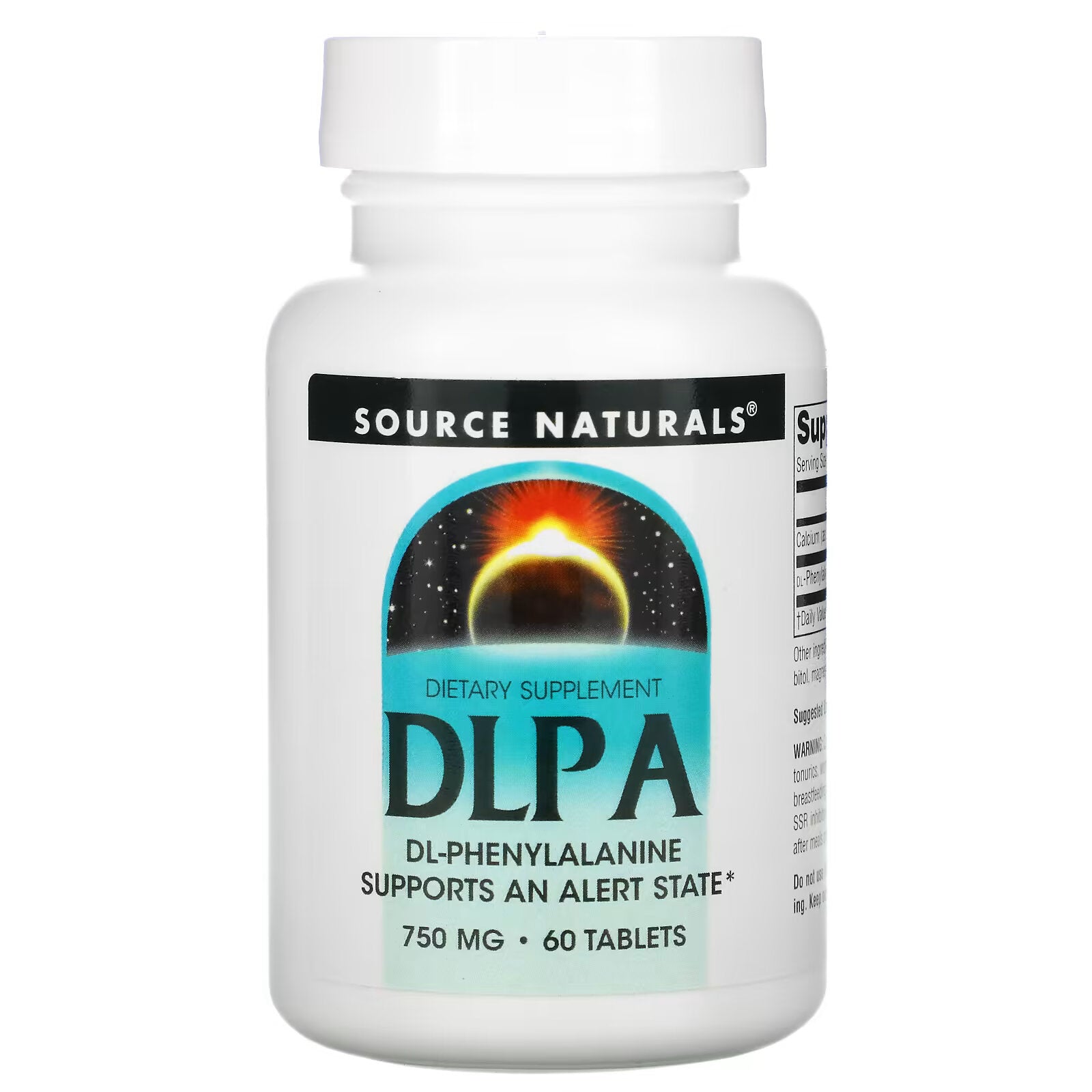 Source Naturals, DLPA (DL-Phenylalanine)، 750 مجم، 60 قرصًا