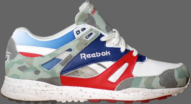 حذاء رياضي Mita xa bathing ape x ventilator affiliates 'white red royal' من Reebok، متعدد الألوان