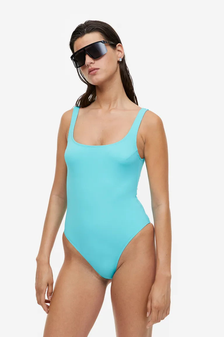 H&M high waist swimsuit, turquoise