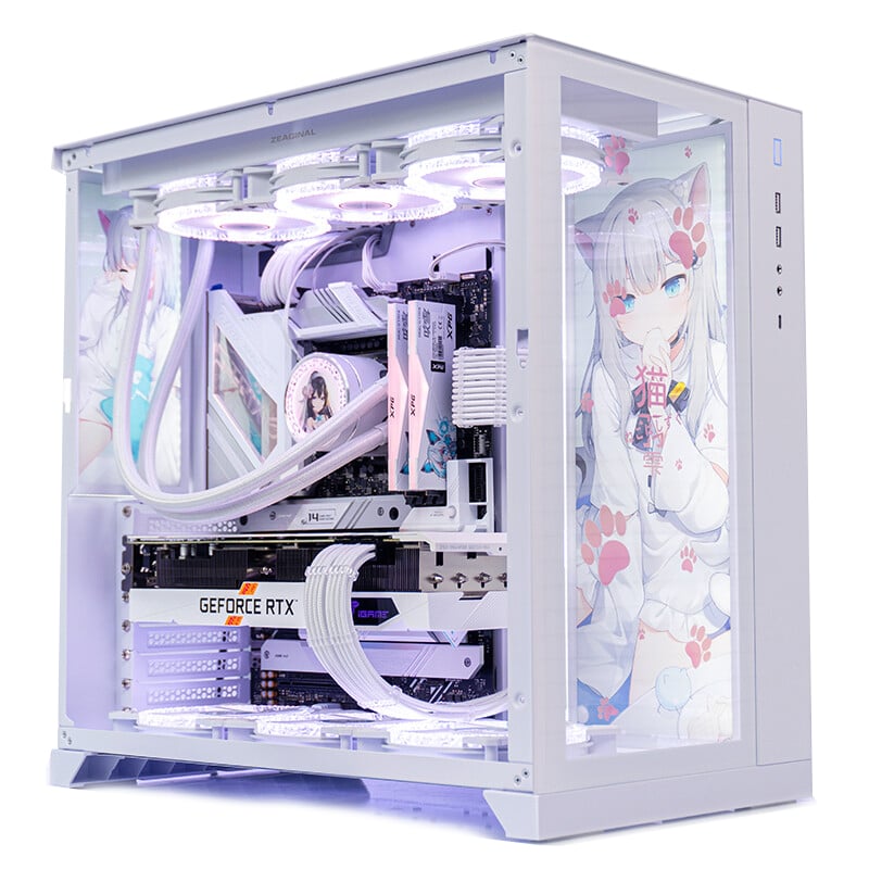 Case Lian Li Bauhaus O11D Custom Nachoneko, Full Tower, white/pattern