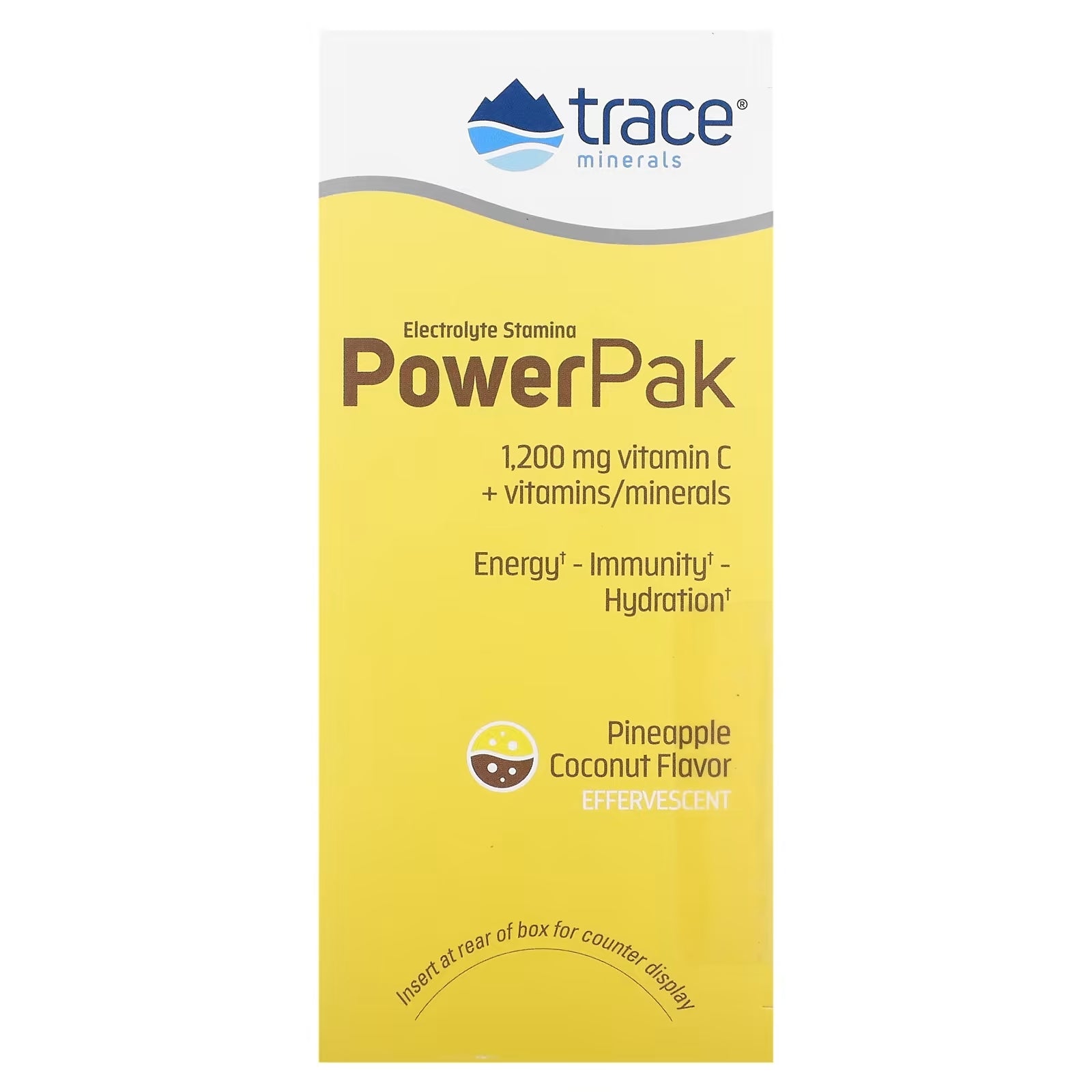 Dietary Supplement Trace Minerals Electrolyte Stamina PowerPak, pineapple and coconut, 30 packets of 6.1 g each