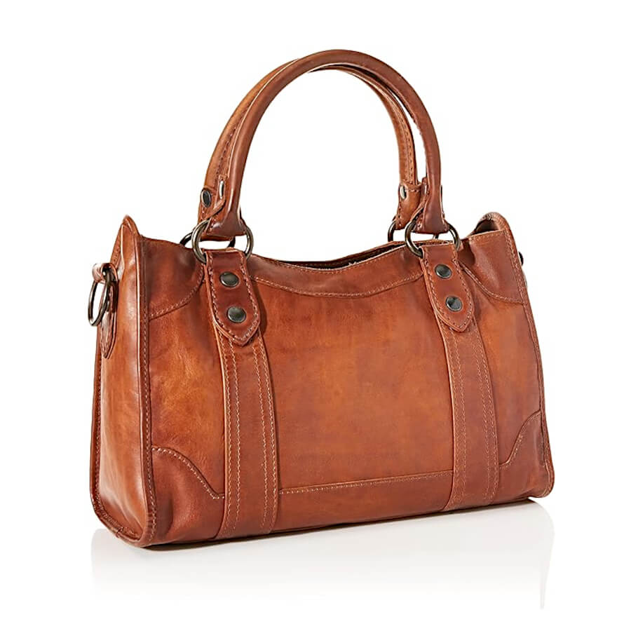 Frye Melissa Zip Satchel Leather Bag, Brown