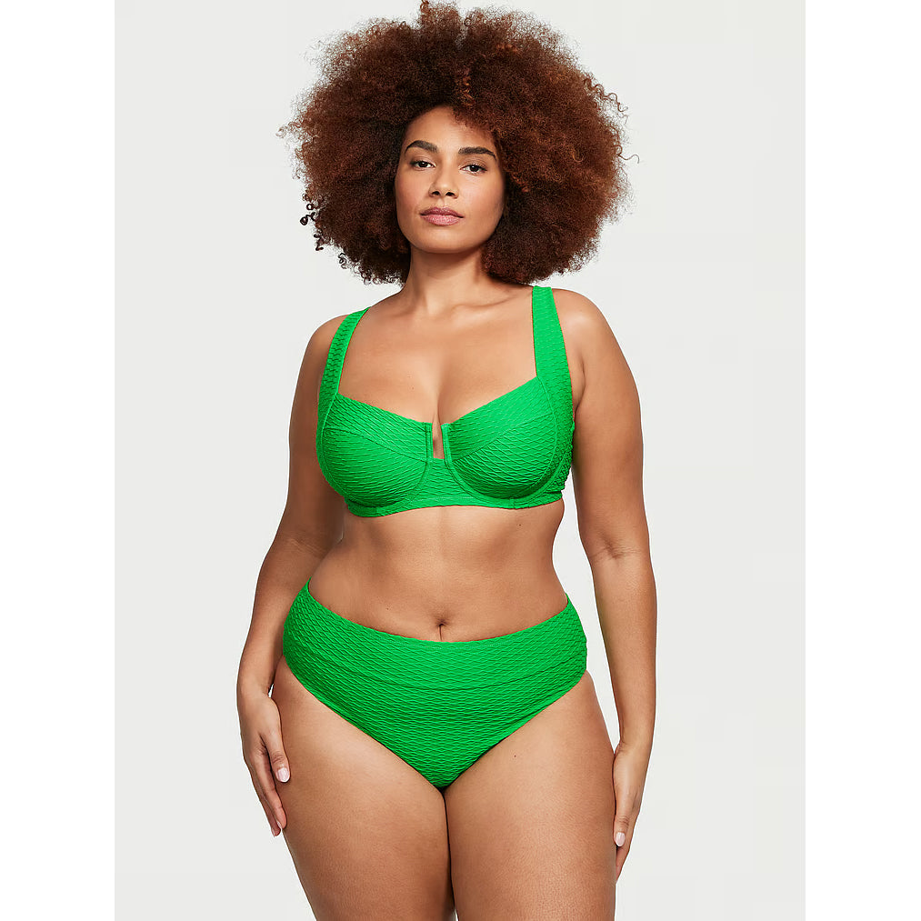 Victoria's Secret Swim Mix & Match Full-Coverage Fishnet Bikini Top, Green