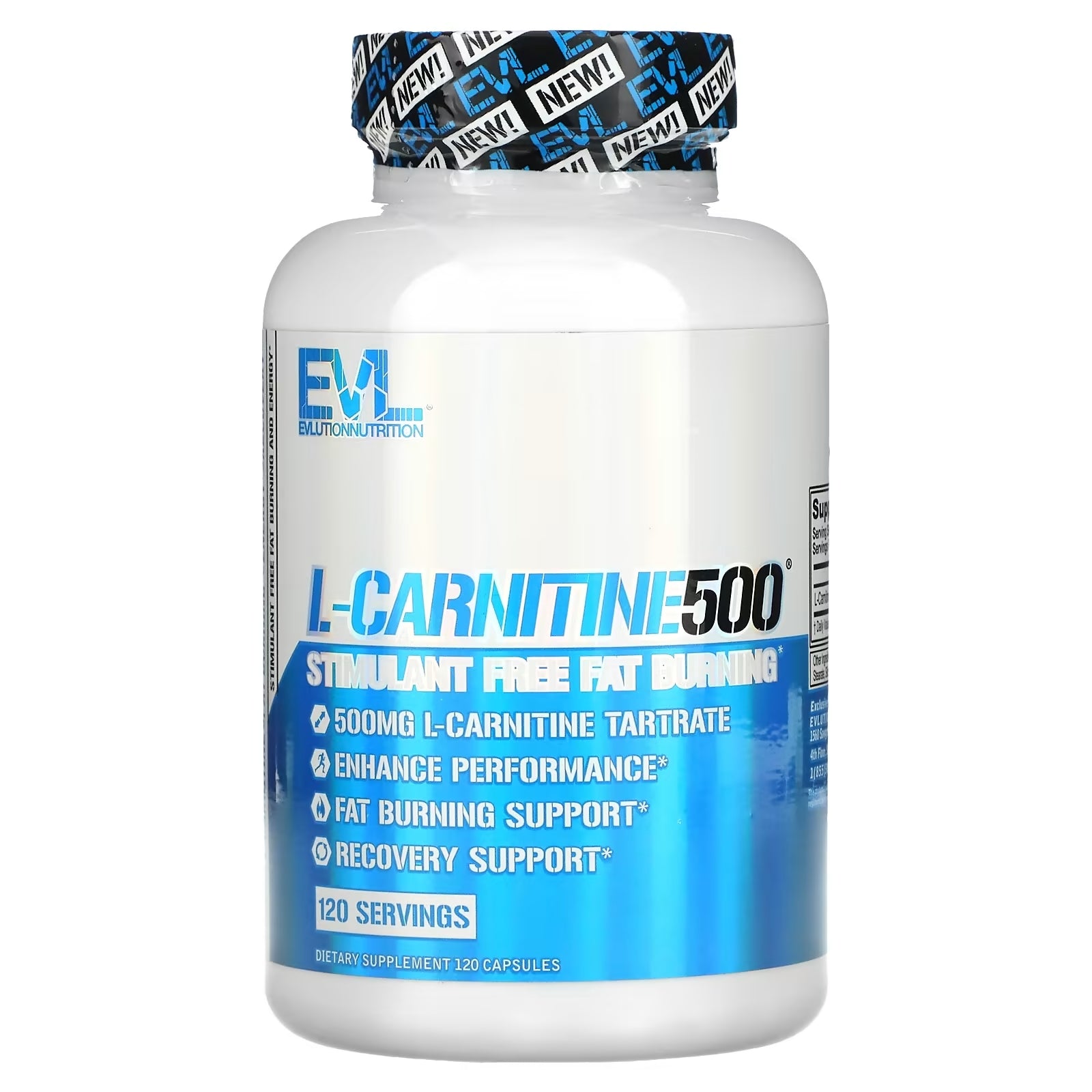 EVLution Nutrition L-Carnitine, 120 Capsules