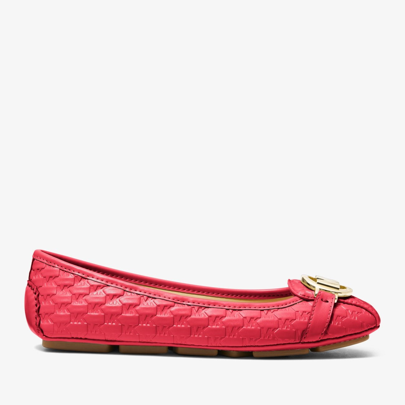 Michael Michael Kors Fulton Logo Embossed Faux Leather Moccasins, Red