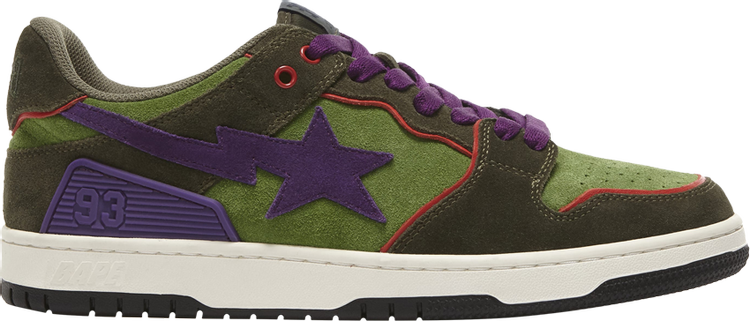 Sneakers Bapesta Sk8 Green Dark Purple, green