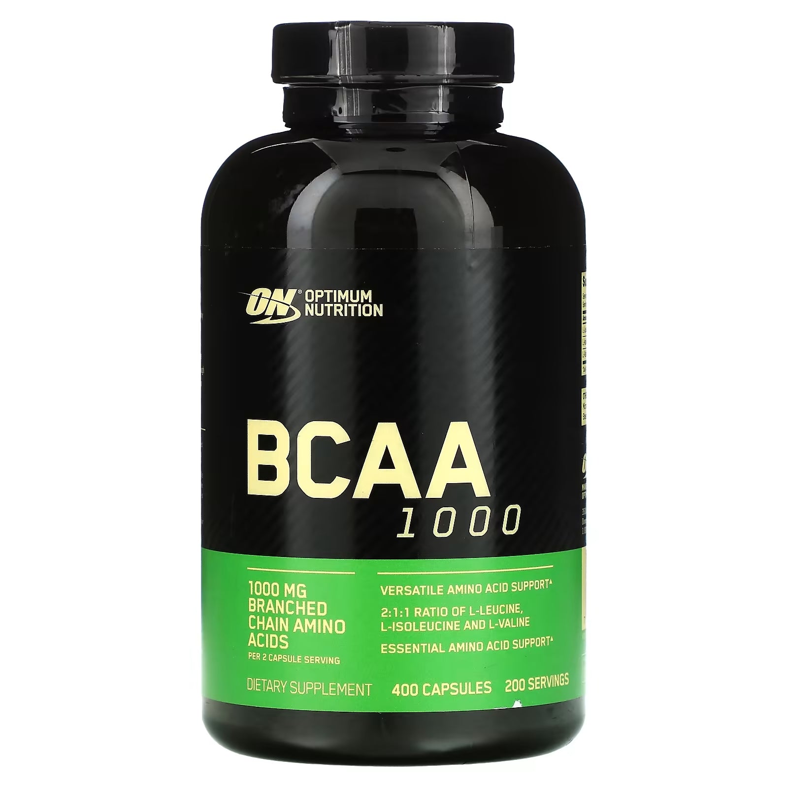 Optimum Nutrition BCAA 1000 Caps عبوة كبيرة 500 مجم، 400 كبسولة