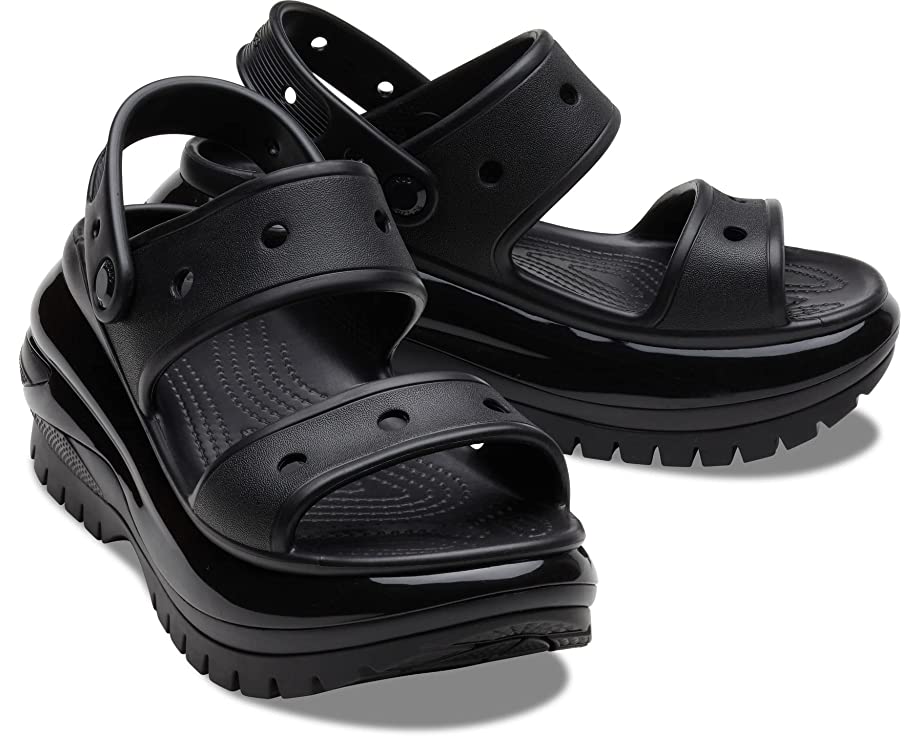 Classic Mega Crush Sandal Crocs heels, black