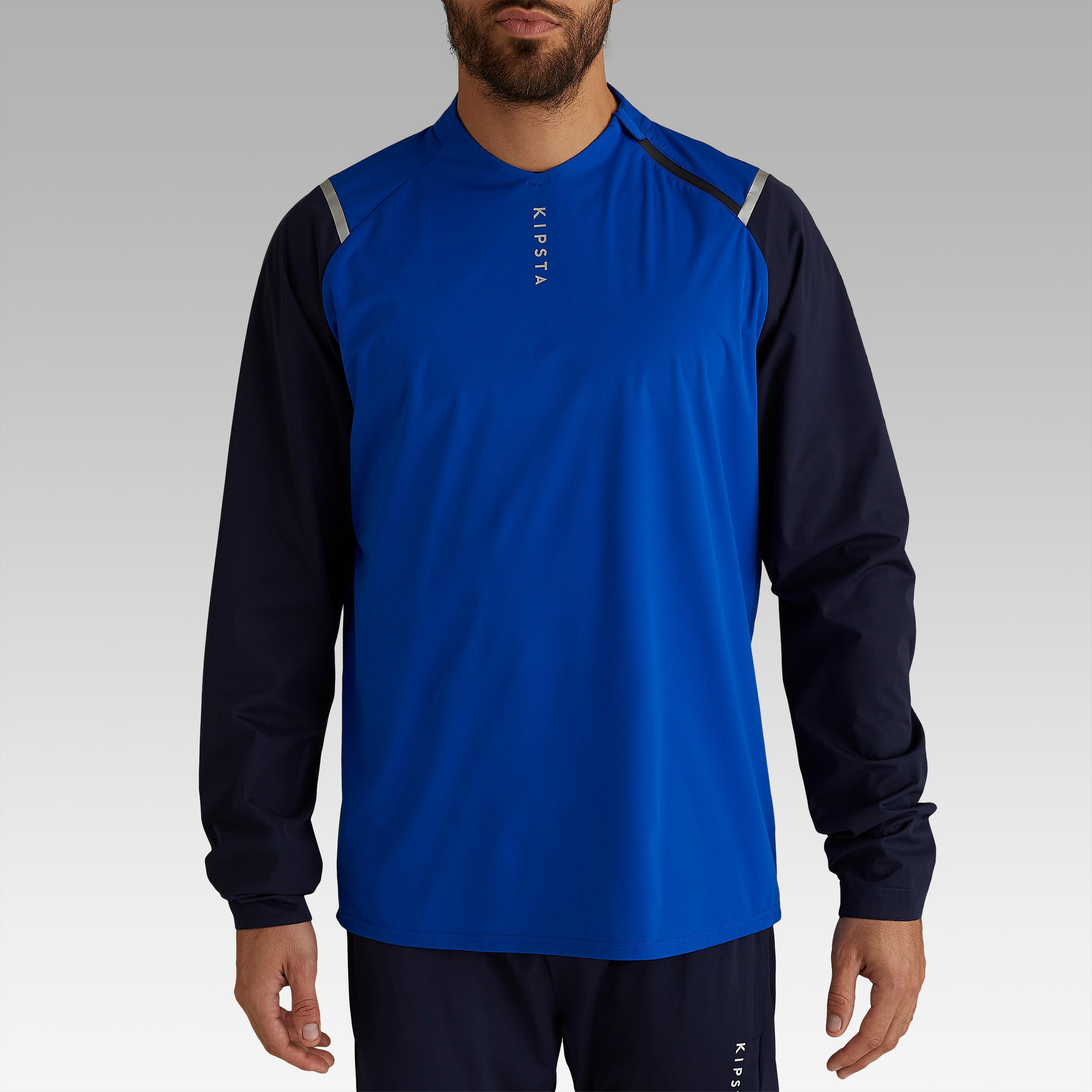 Sweatshirt T500 waterproof adult blue KIPSTA, indigo/dark blue