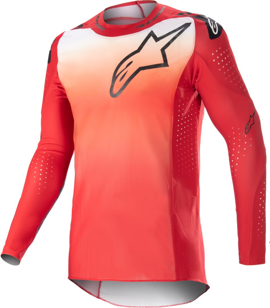 قميص موتوكروس Alpinestars Supertech Risen باللون الأحمر/الأبيض