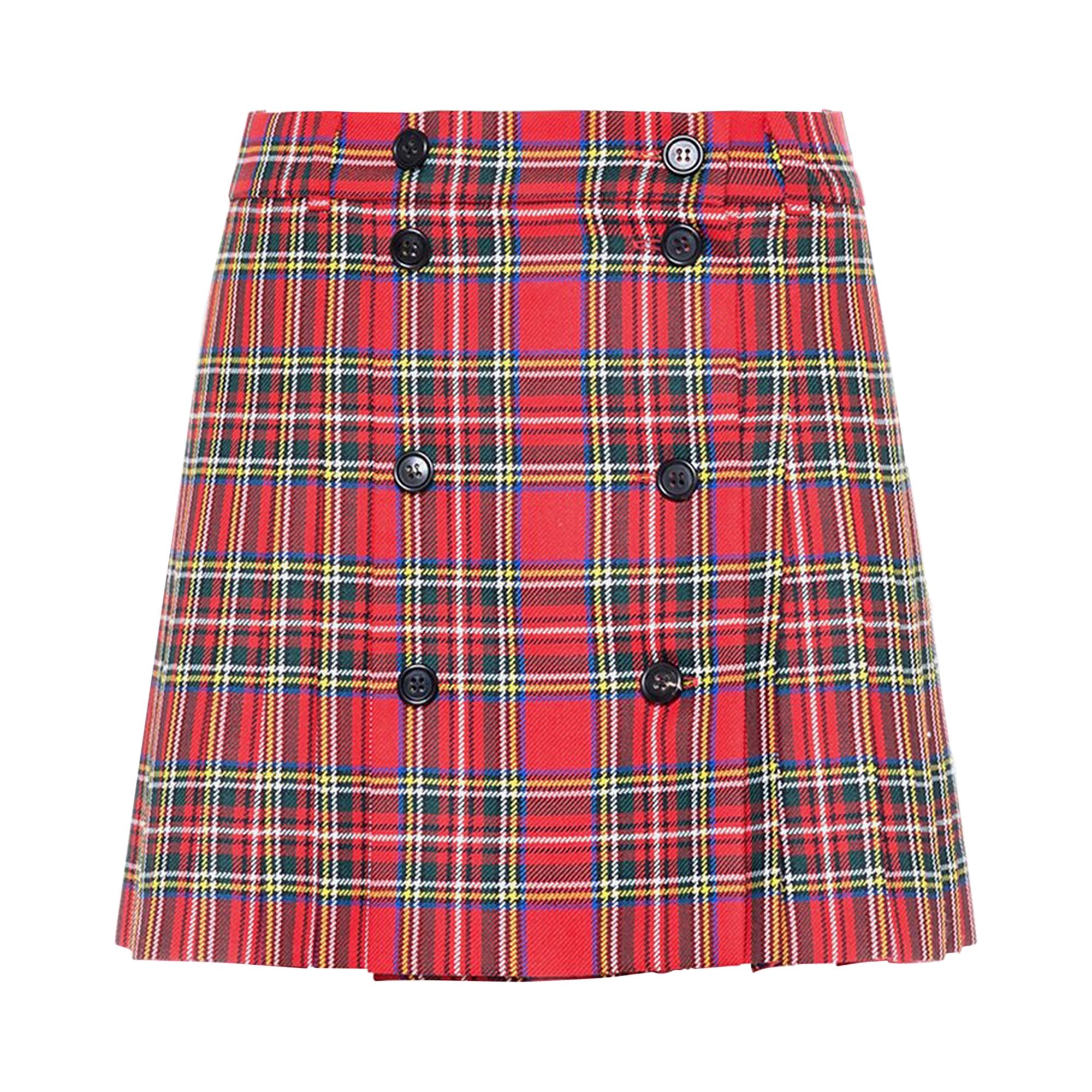 Checkered skirt Miu Miu Red