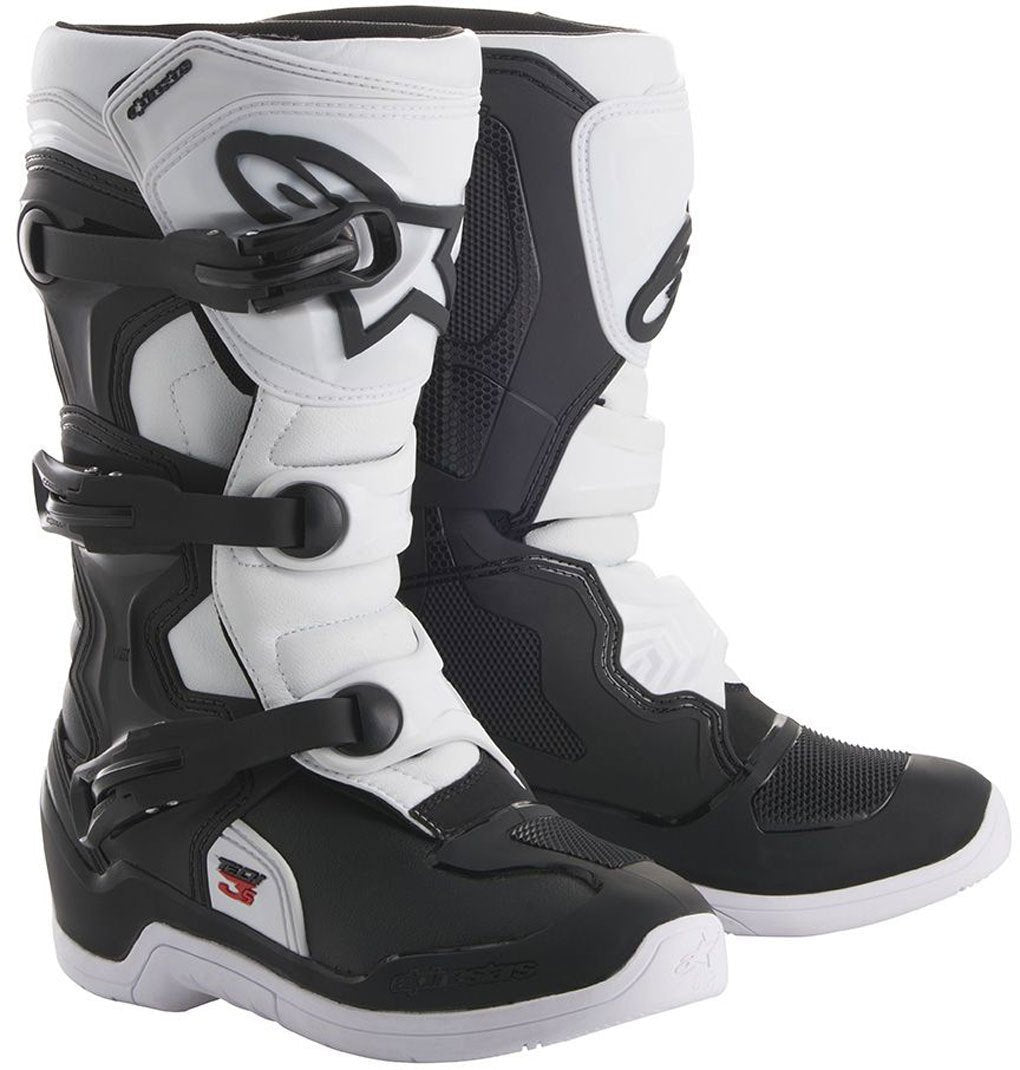 حذاء موتوكروس Alpinestars Tech 3S للشباب، أسود/أبيض