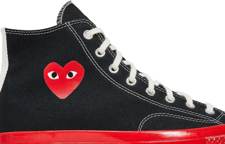 حذاء رياضي Converse Comme des Garçons Play x Chuck 70 High أسود وأحمر، أسود