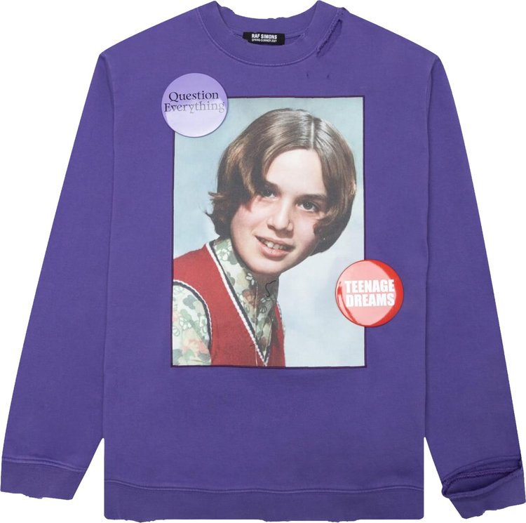 Raf Simons Girl In Red Destroyed Sweater 'Purple', purple