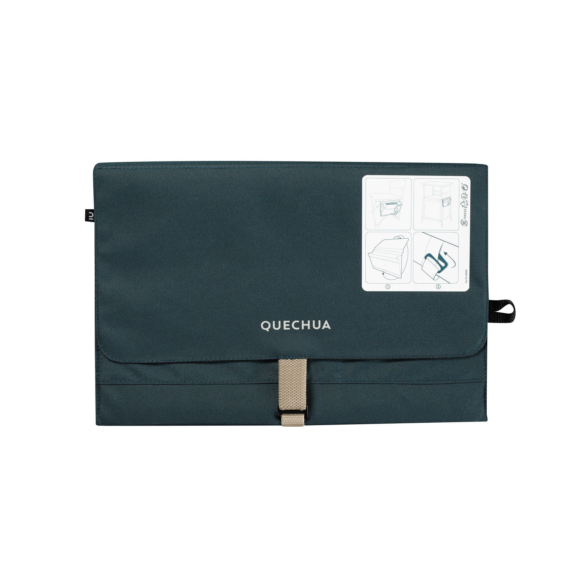 Quechua Pocket Organizer for Camping Chair, Black/Green