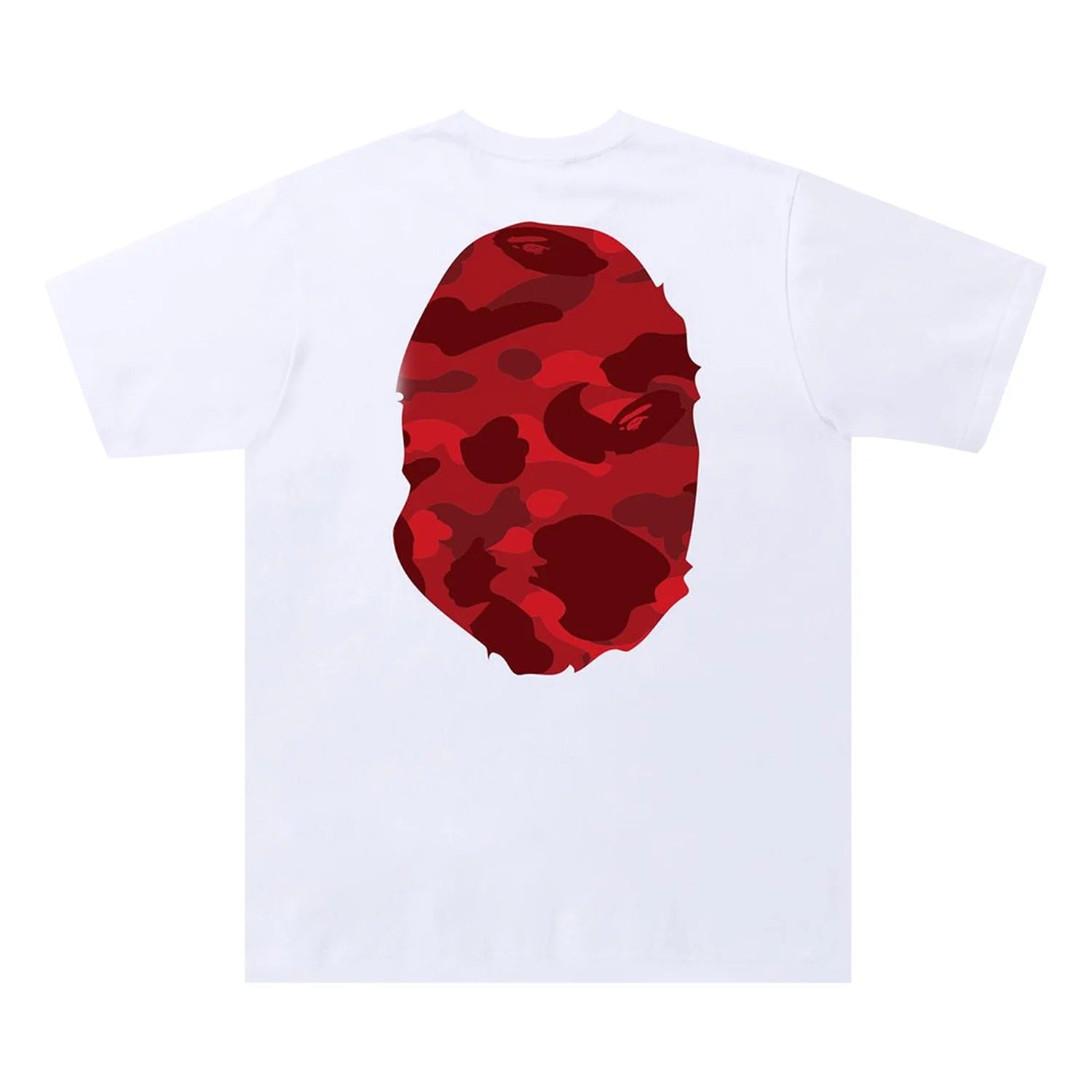 تي شيرت Bape Color Camo Big Ape Head، أبيض/أحمر