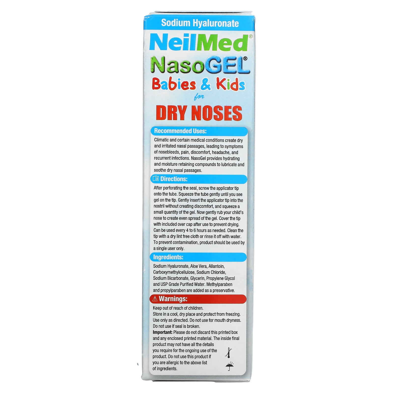 Nasogel NeilMed for dry nose, 28.4 g