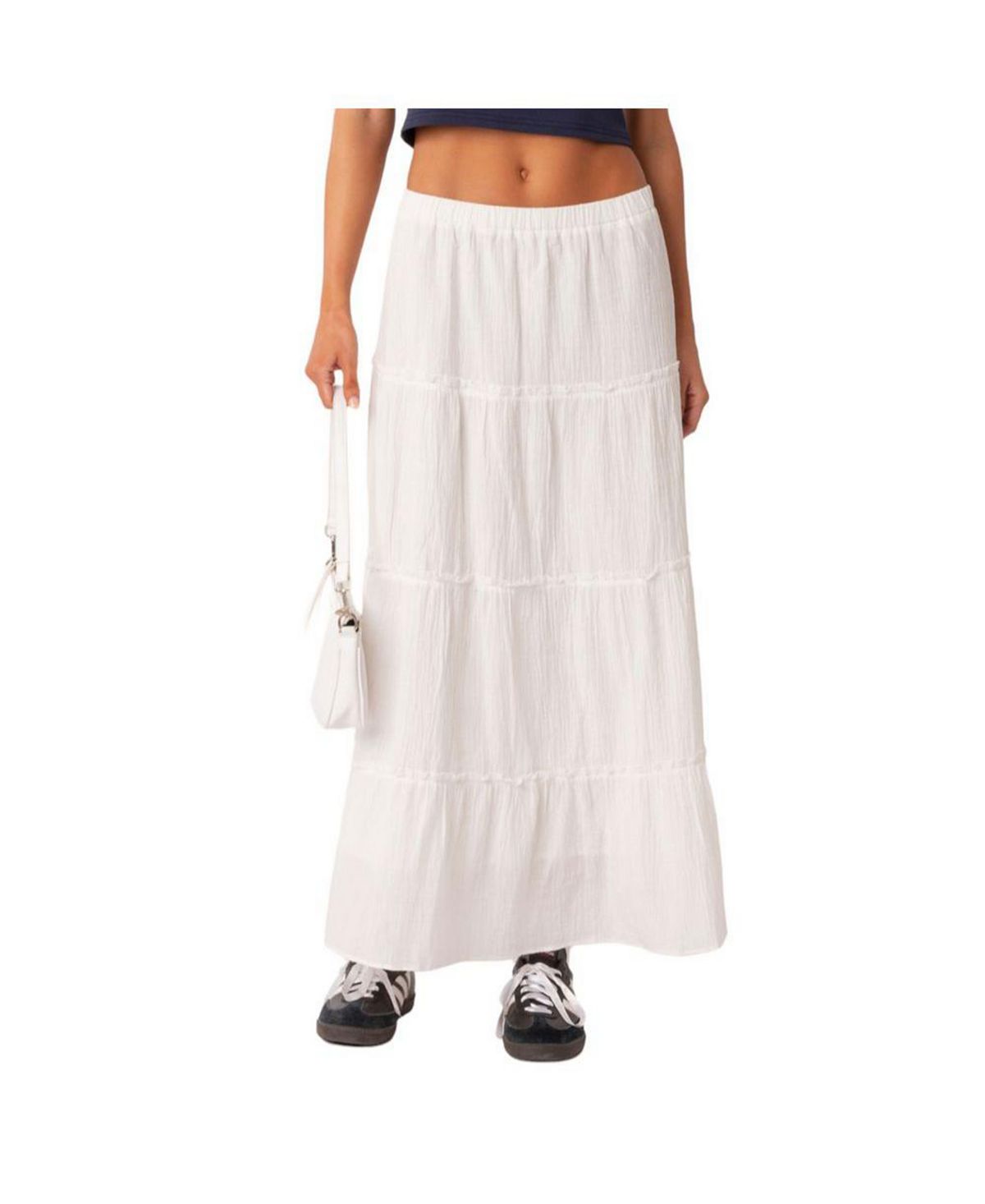 Charlotte Edited Women's Tiered Maxi Skirt, White