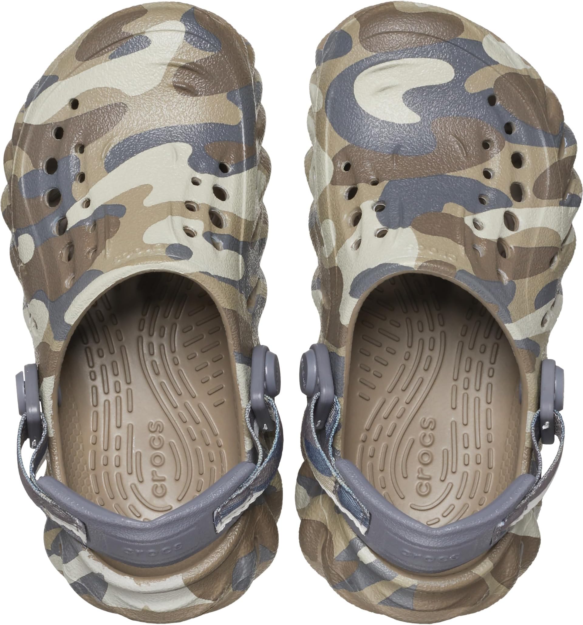 Echo Clog Crocs, Charcoal/Camo Redux