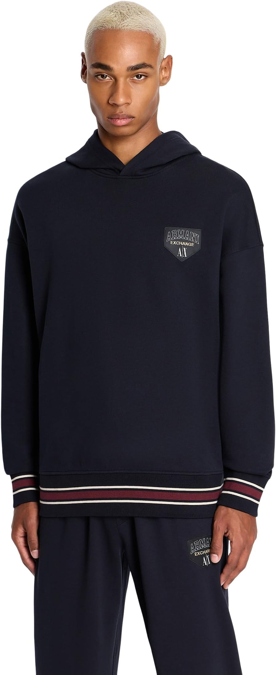 سويت شيرت Armani Exchange Collegiate Fleece باللون الأزرق الداكن