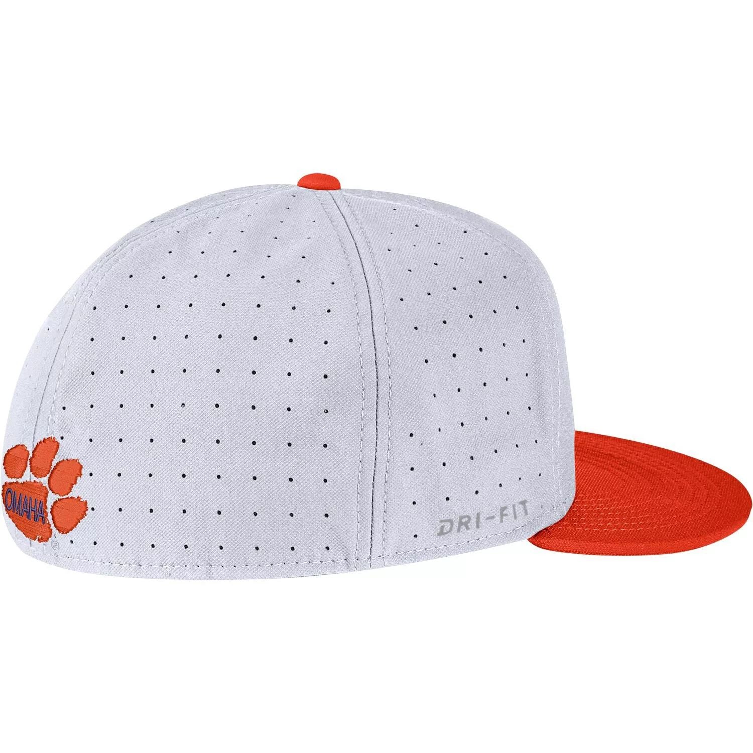 قبعة بيسبول Nike Clemson Tigers Aero True Performance للرجال باللون الأبيض