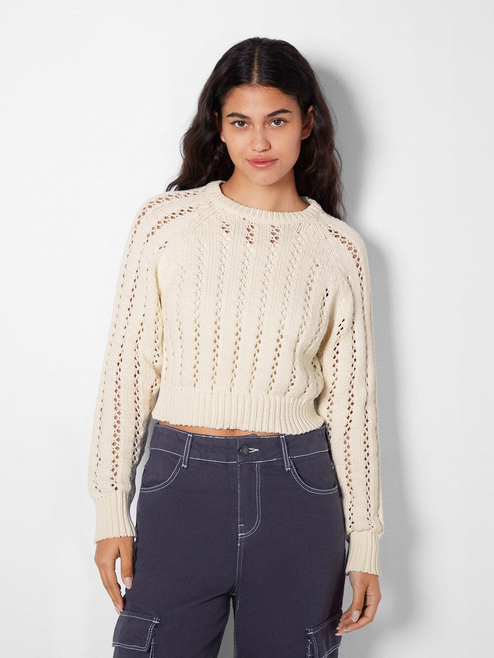 Sweater Bershka, beige