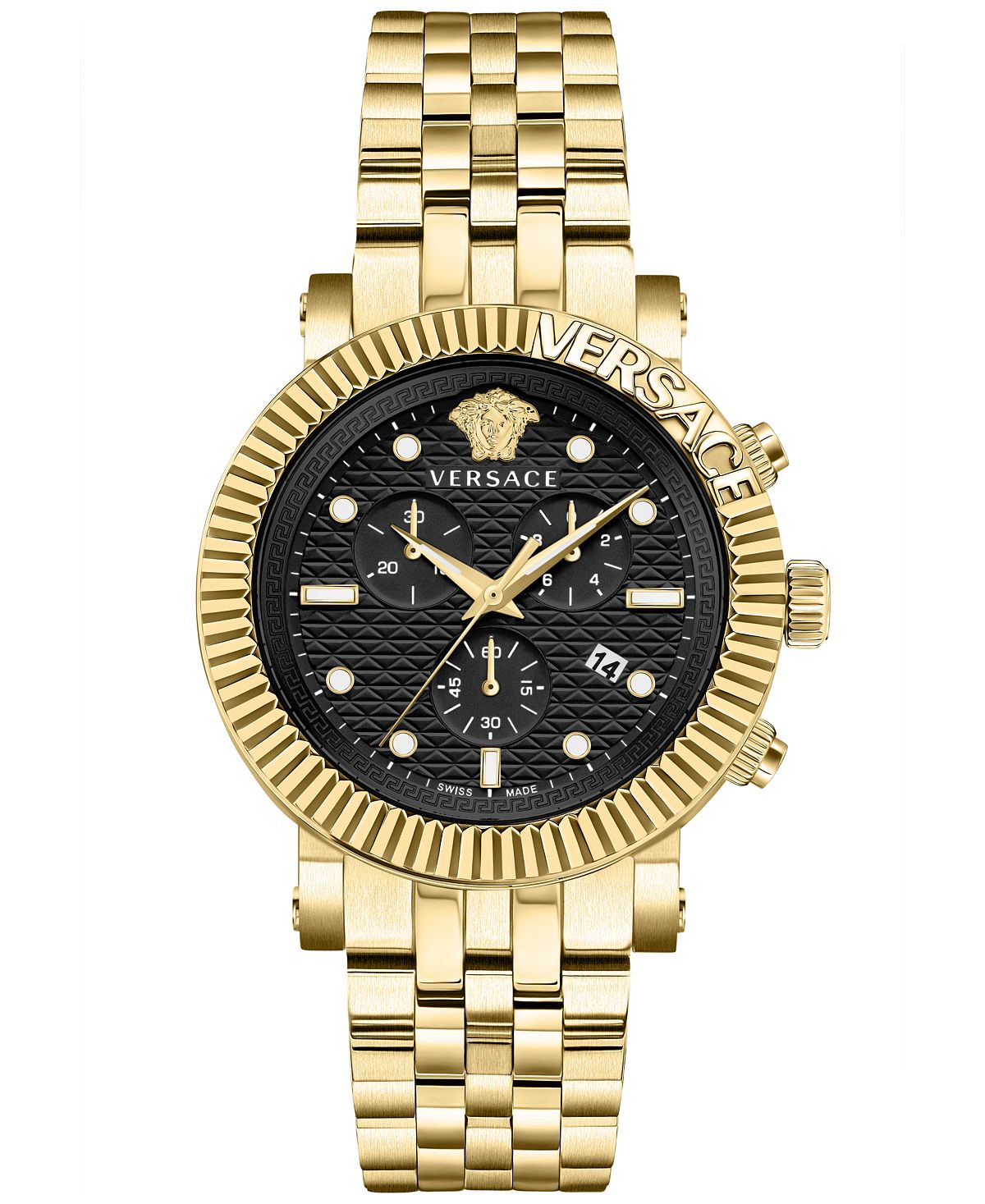 Versace Men's Swiss V-Chrono Chronograph Watch with Gold Ion Bracelet 45mm