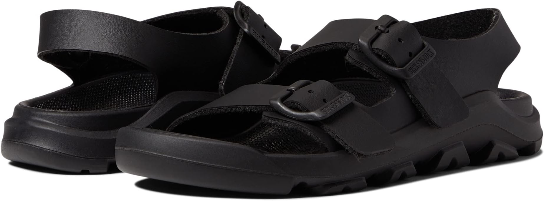 Mogami Birkenstock Flat Sandals in Black Birko-Flor