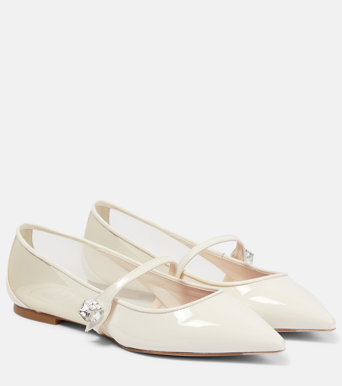 Roger Vivier patent leather Cube B flats, white