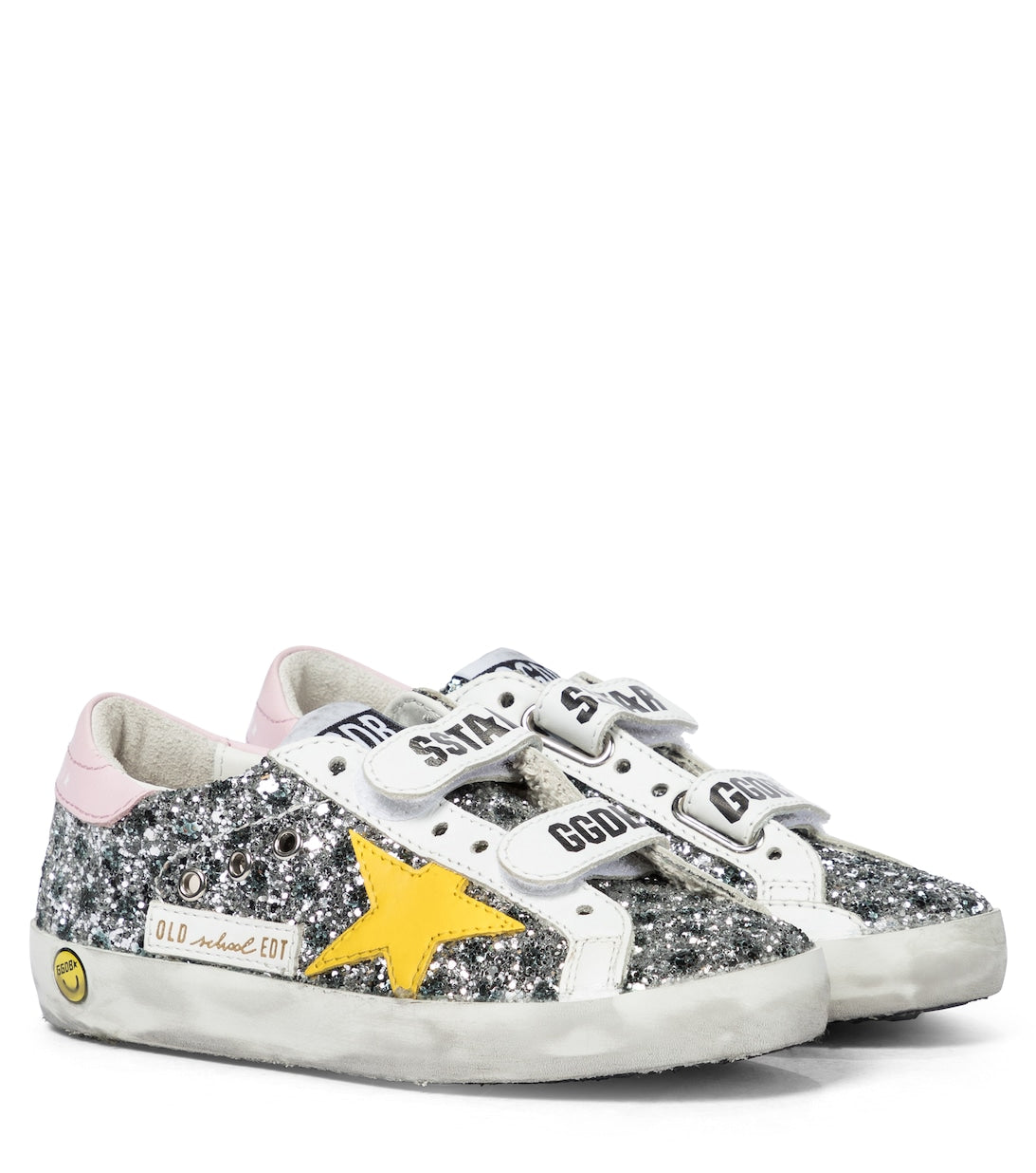 حذاء رياضي Old School Golden Goose Glitter باللون الفضي