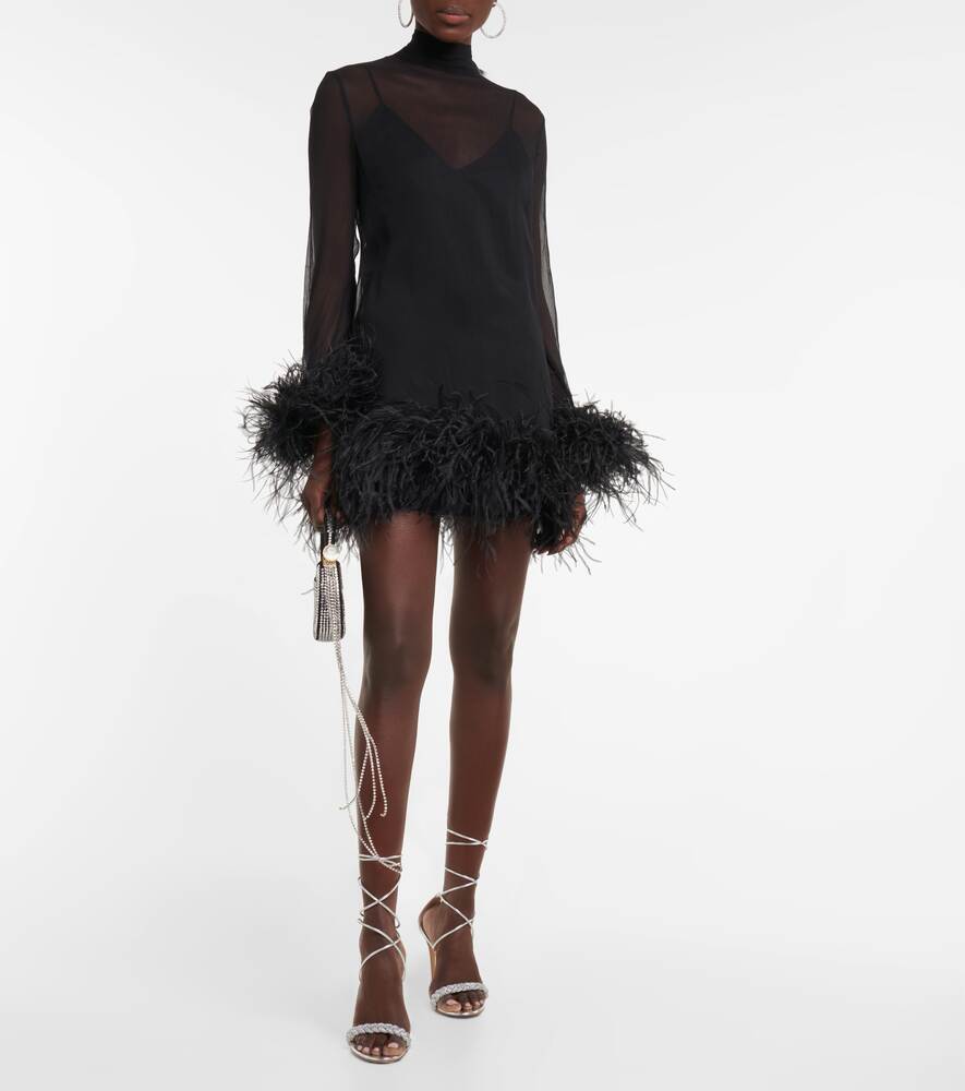 Mini dress with feathers TALLER MARMO, black