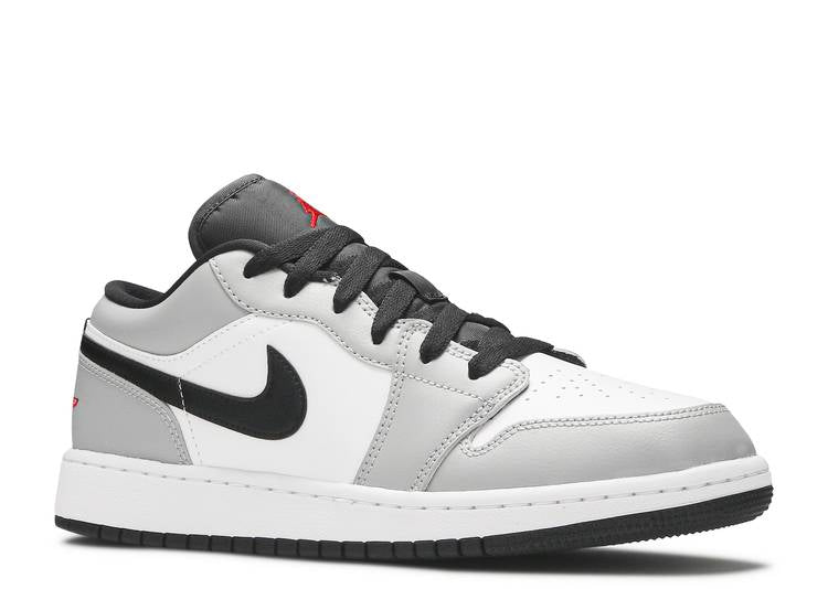 حذاء رياضي AIR JORDAN 1 LOW GS 'LIGHT SMOKE GRAY'، رمادي