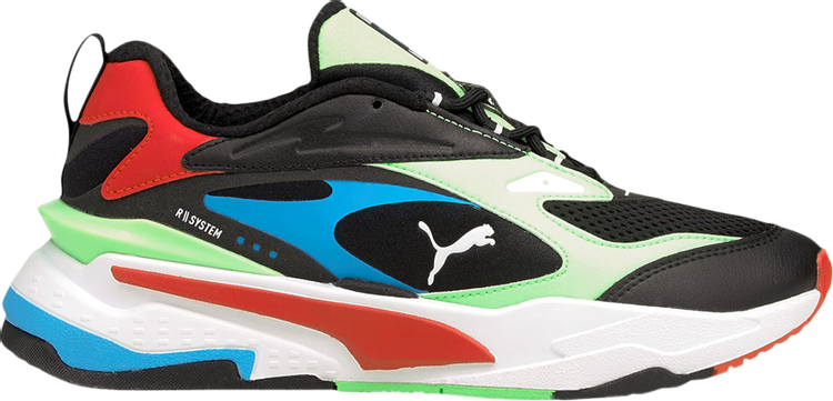 حذاء رياضي Puma RS-Fast Jr باللون الأسود Elektro Green، أسود