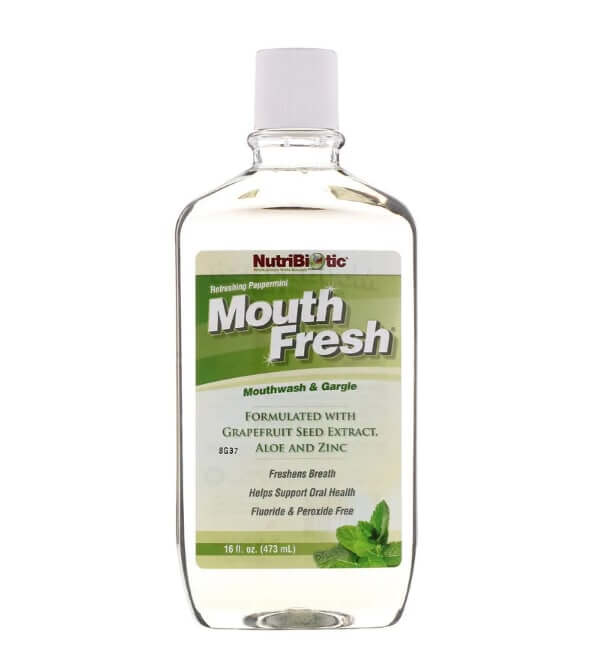 Mouth Fresh, mouthwash and rinse, refreshing peppermint 473 ml, Nutri  Biotic