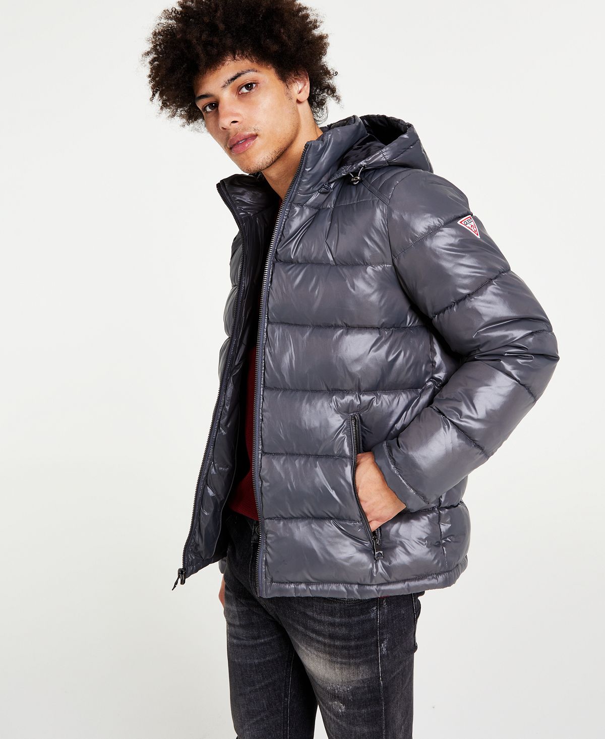 GUESS men's down jacket with hood