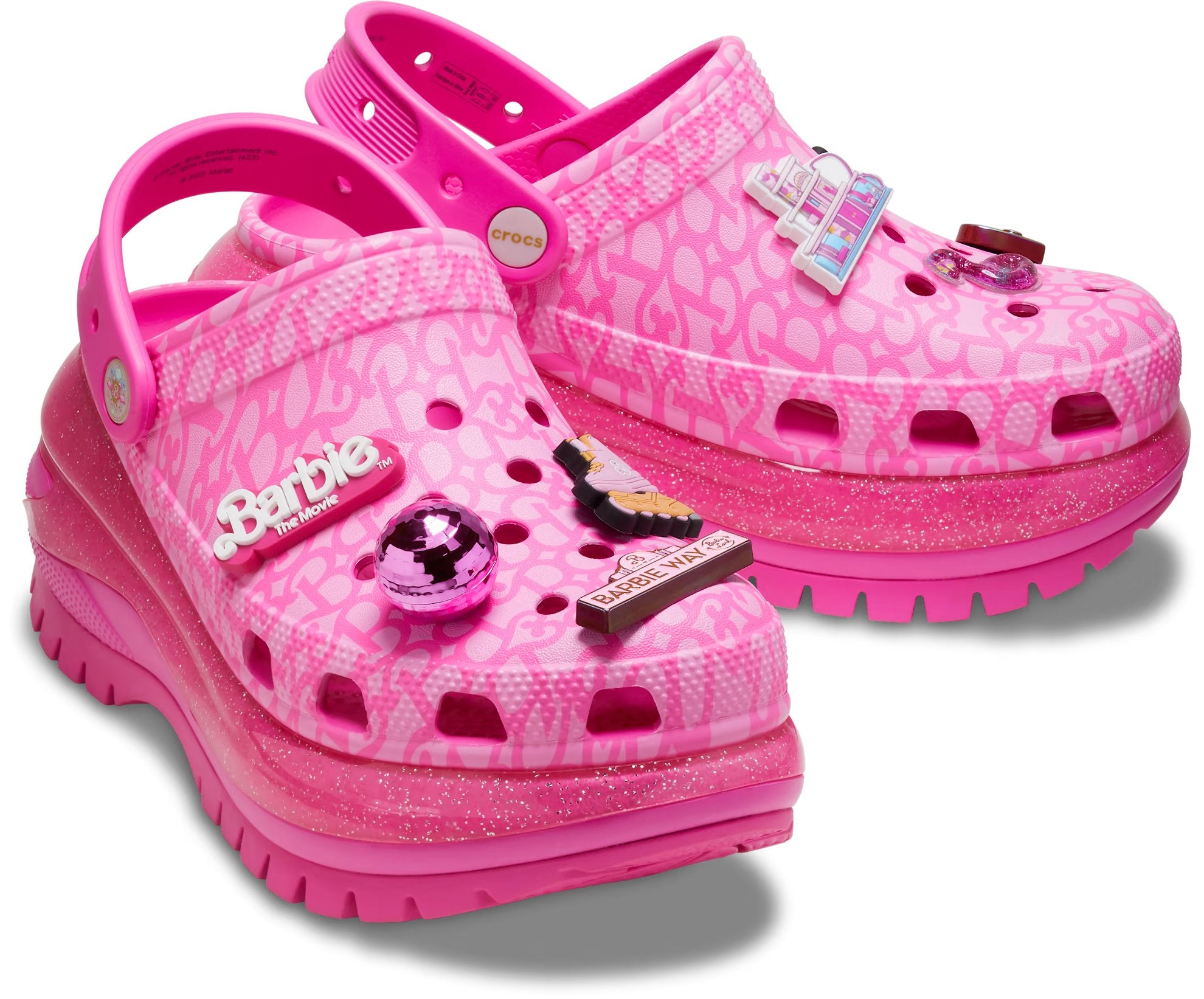 Crocs Barbie The Movie Mega Crush Clogs, Hot Pink