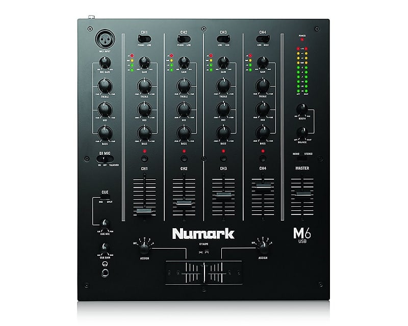 Numark - M6USB - 4 Channel Professional DJ Mixer with USB Interface - Black