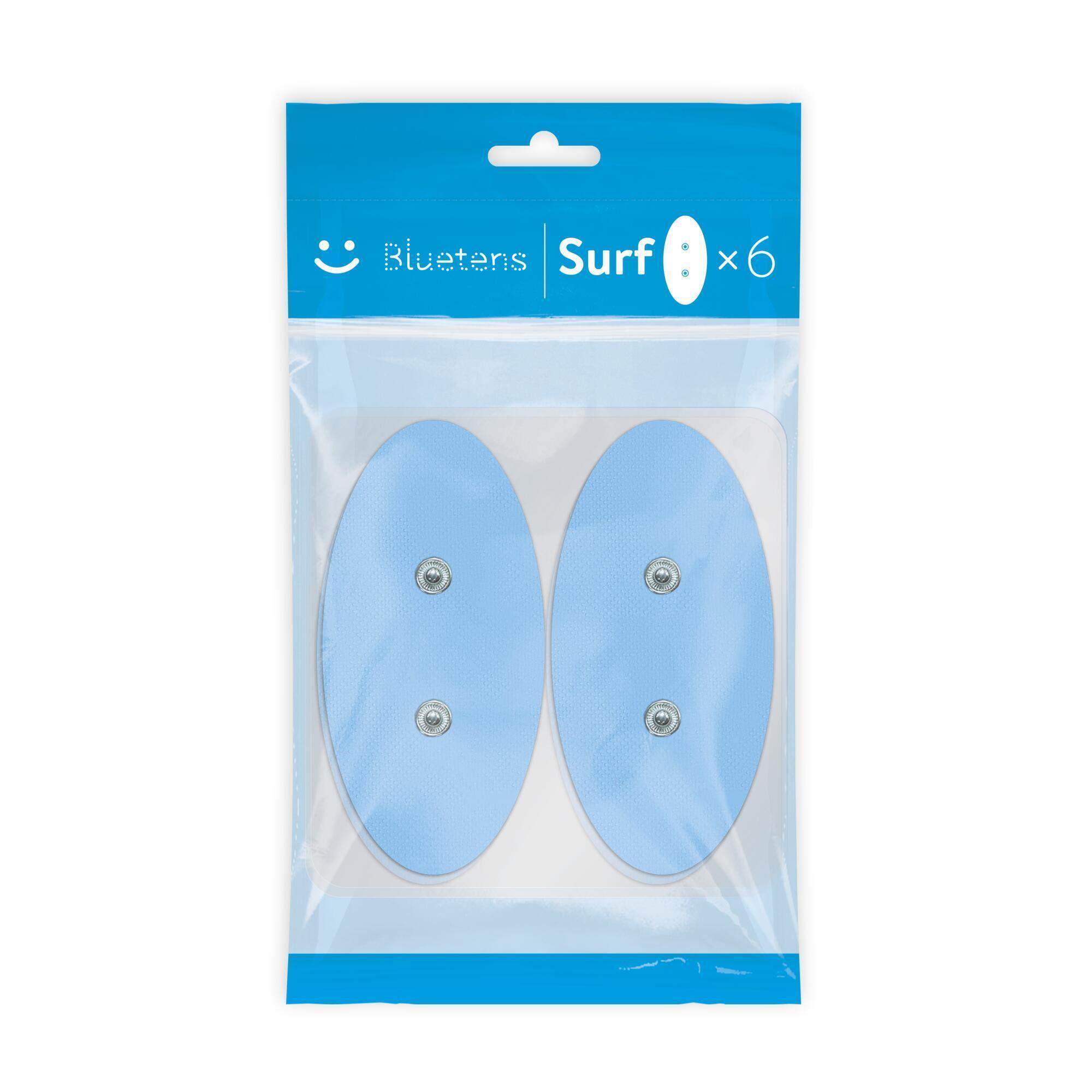 Set of 6 surf electrodes for BLUETENS wireless clip, blue