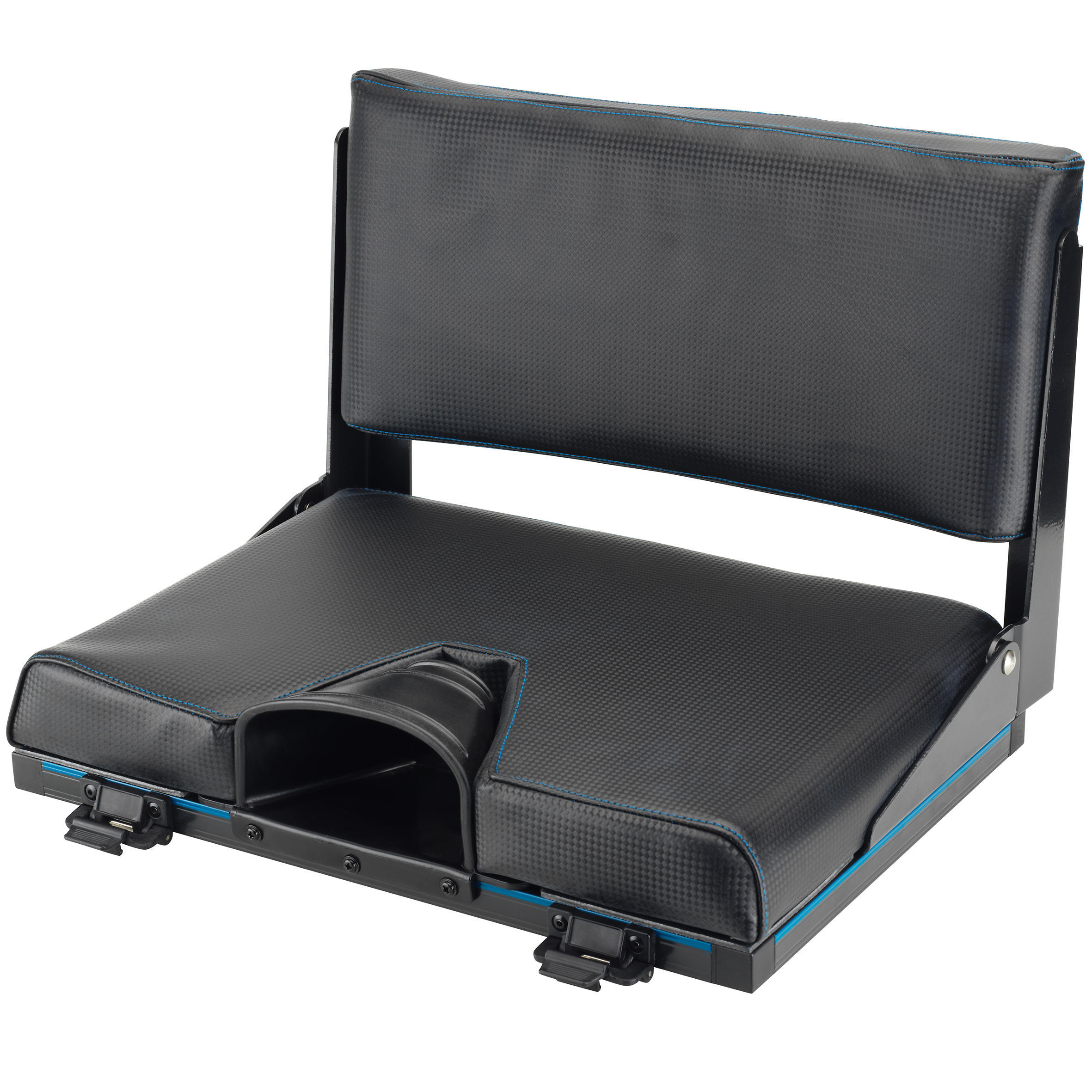 Seat box for fishing station CSB with folding backrest CAPERLAN, black