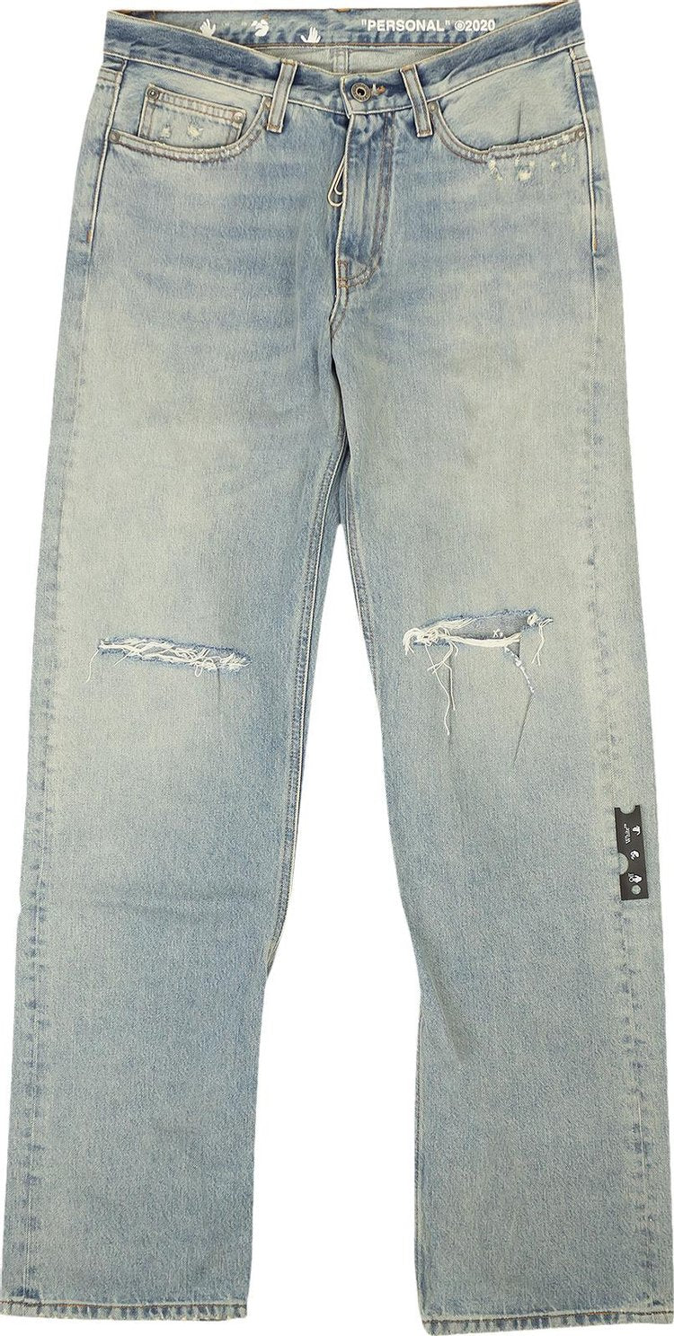 Off-White Diag Broken Jeans 'Blue', blue