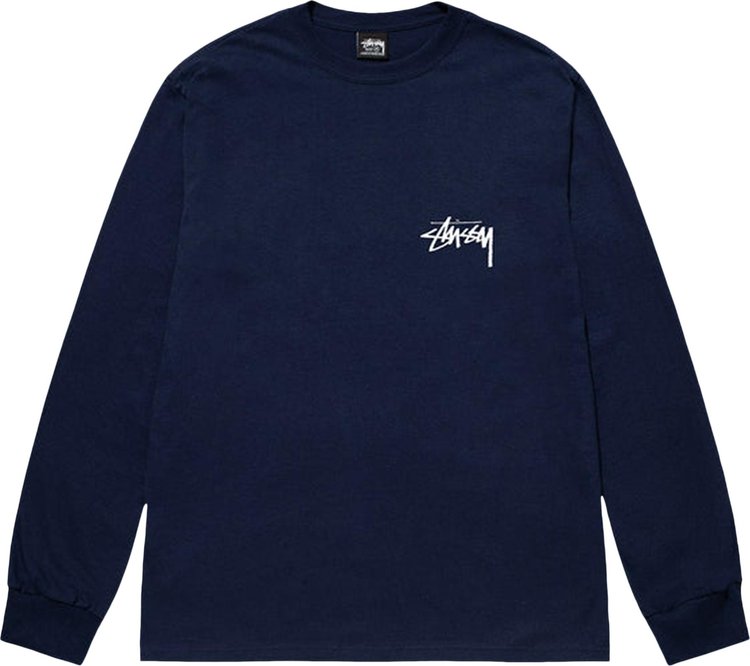 Stussy 8 Ball Fade Long-Sleeve Tee 'Navy', blue