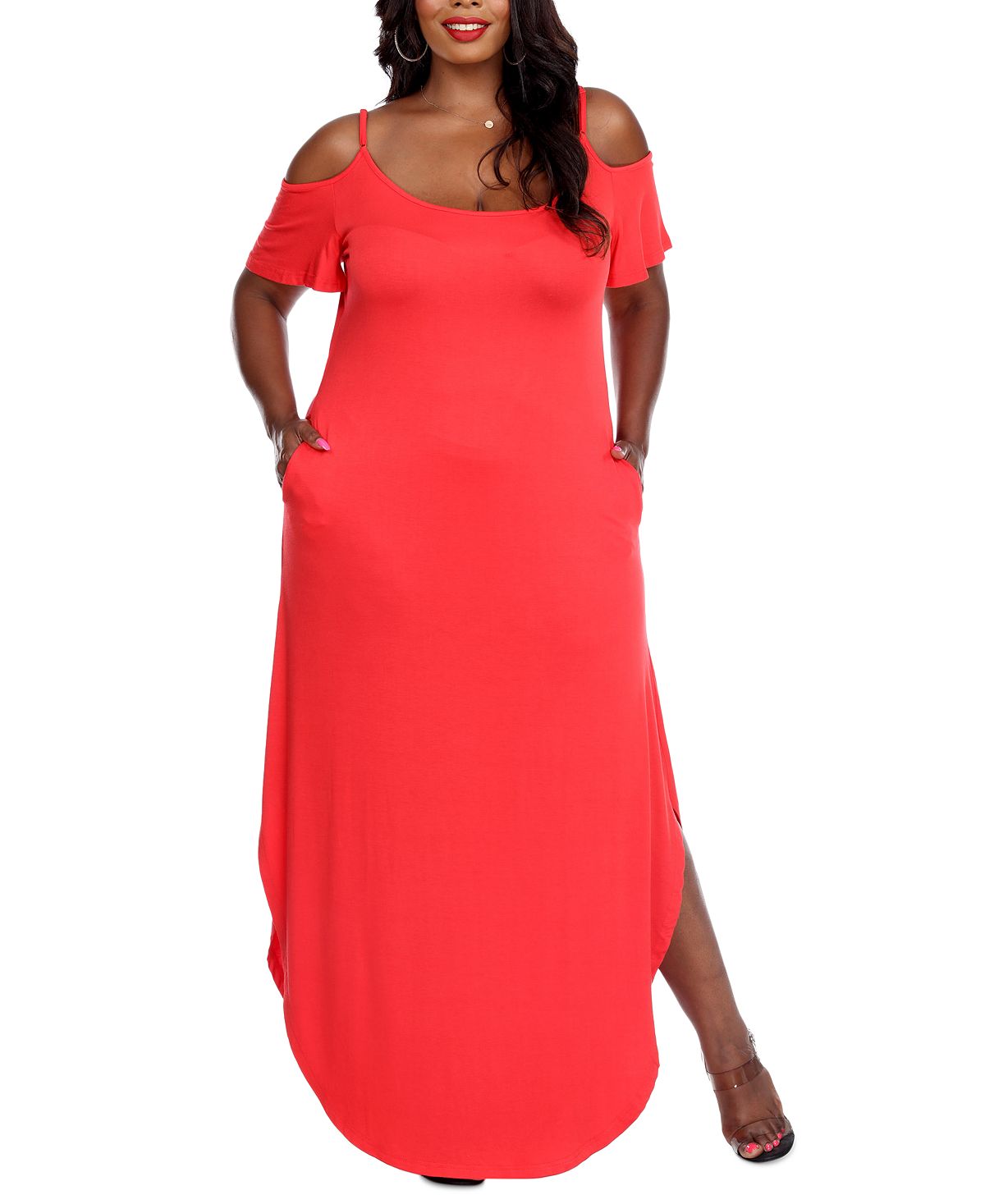 Plus size maxi dress lexi White Mark, red